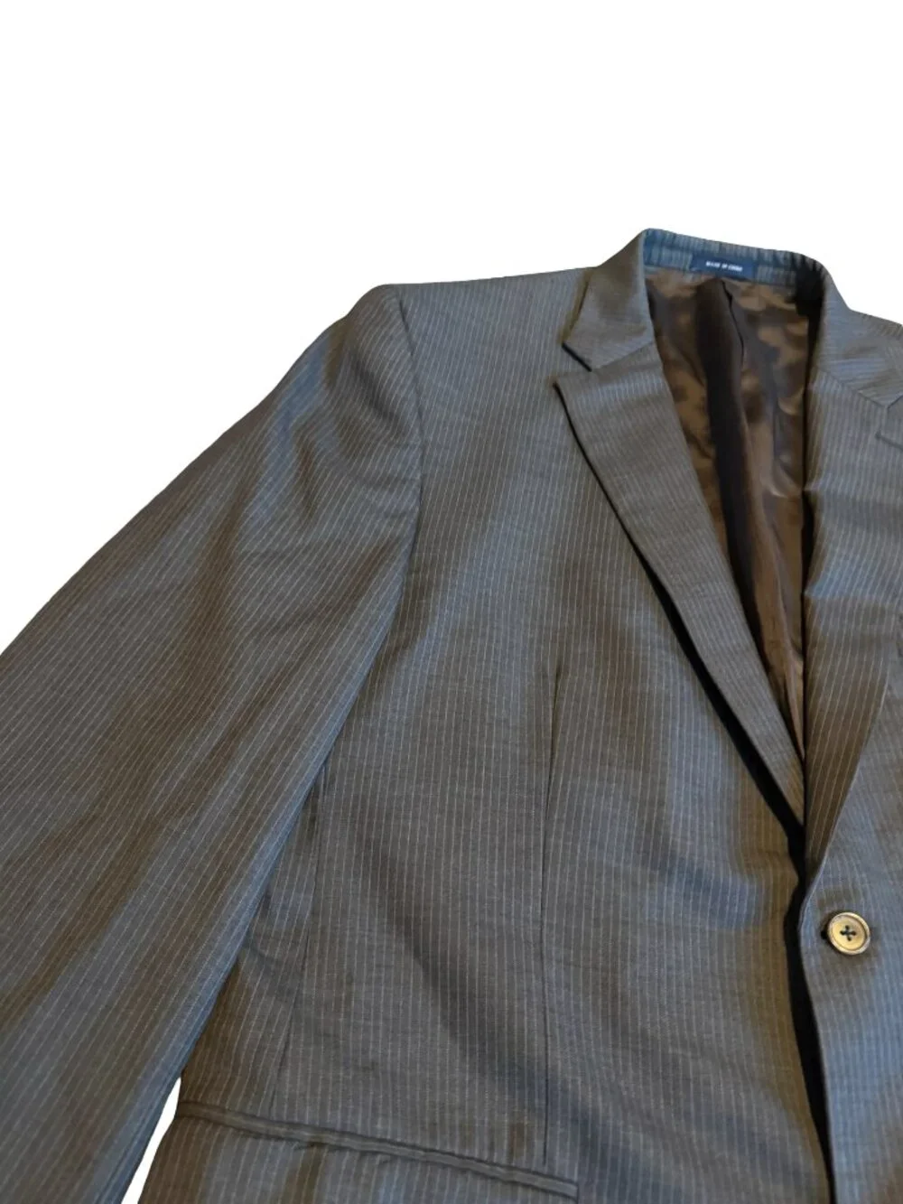 Ralph Lauren Blue Label Grey Blazer Jacket Sport Coat Pinstripe Classic Size 46R